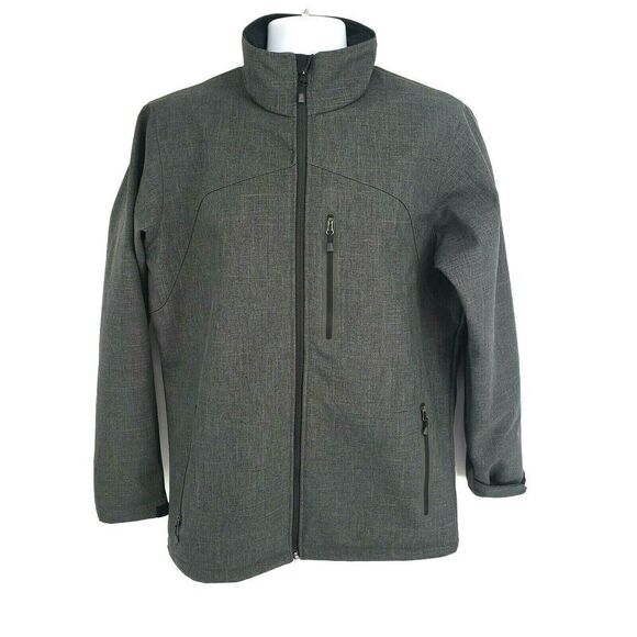 Columbia Mens Jacket Medium Water Repellent Gray Soft Shell Treasure Mountain - Picture 11 of 11